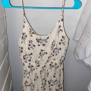 Cream long floral dress